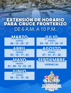 Extensión de Horario para Cruce Fronterizo.