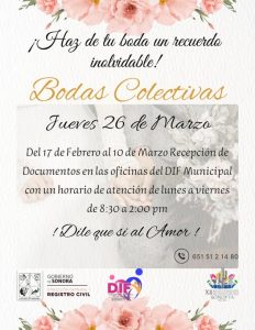 Mañana ultimo dia para la entrega de documentos para las bodas colectivas.
